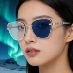 Optical Frames 95027 New Stylish Cat-Eye Photochromic Sunglasses for Women — Trendy, Distinctive Design with Spring Hinges — Outdoor Sun Protection Eyewear (Cross-Border Exclusive)
