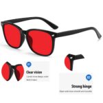 Blue light blocking glasses Model 8082 Unisex Retro Clear Lens Glasses, Square Rivet Decor Frame, Blue Light & UV Blocking Computer Eyeglasses