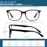 Blue light blocking glasses Model 7013 Eye-care Blue Light Blocking Computer Glasses, Retro Square Clear Lens Frames, Compatible with Prescription Lenses