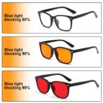 Blue light blocking glasses Model 8082 Unisex Retro Clear Lens Glasses, Square Rivet Decor Frame, Blue Light & UV Blocking Computer Eyeglasses