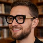 Optical Frames 98159 Stylish Square-Frame Non-Prescription Glasses for Men — Optical Frames (Non-Graduated) with Small Frames, Suitable for Prescription Lenses — Cross-Border Bestseller