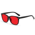 Blue light blocking glasses Model 8082 Unisex Retro Clear Lens Glasses, Square Rivet Decor Frame, Blue Light & UV Blocking Computer Eyeglasses