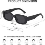Sunglasses Rectangular Sunglasses for Men and Women – Stylish, Retro, and Cool Square Frames #3056