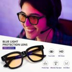 Blue light blocking glasses Model 3200 Oversized Blue Light Blocking Computer Glasses, UV Protection Gaming Eyeglasses for Men and Women
