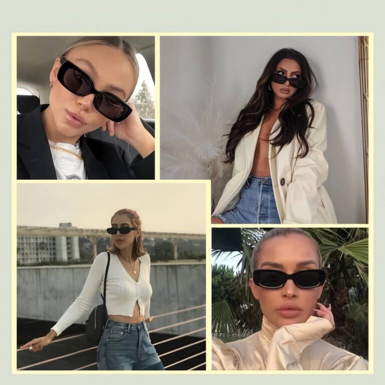 Sunglasses Rectangular Sunglasses for Men and Women – Stylish, Retro, and Cool Square Frames #3056