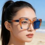 Optical Frames Model 95022 Anti-Blue Light Photochromic Sunglasses — Cat-Eye Style (2025 New Arrival) | Western-Inspired Fashion | Non-Prescription Optical Frame | Women's Style | Instagram-Inspired | Cross-Border Exclusive